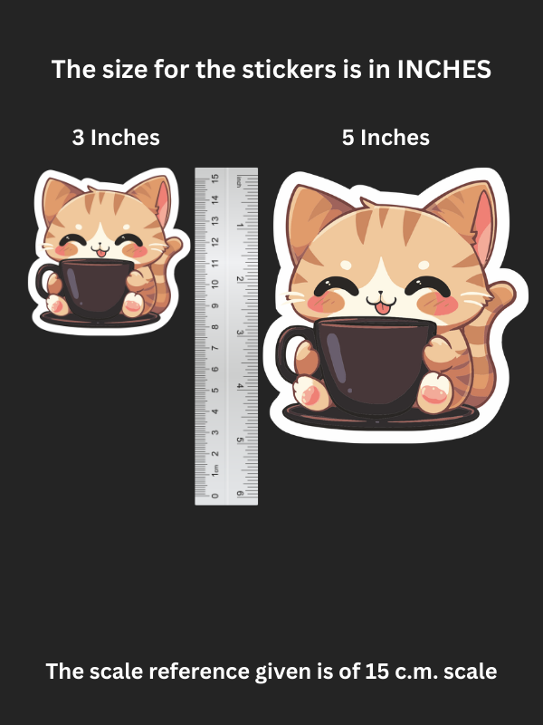 Cute Caffeine Cat - Iron on Patch - Coffee