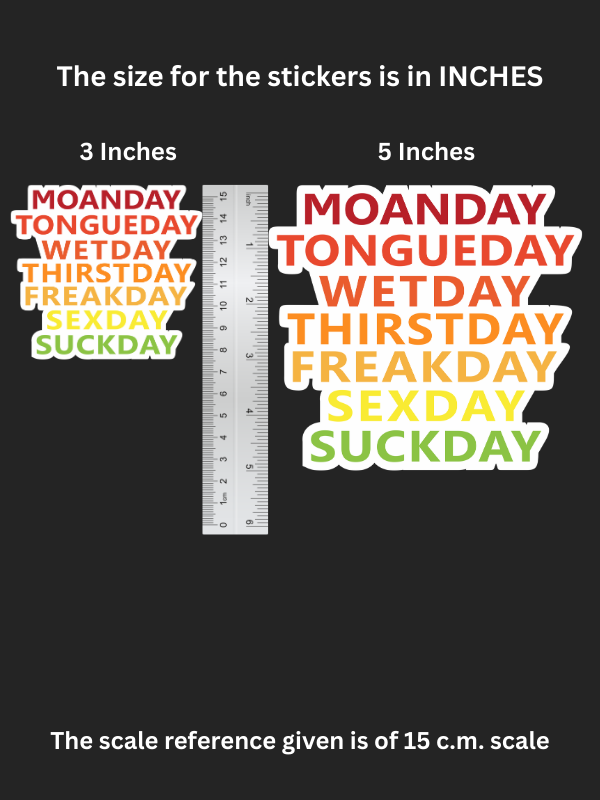 Weekdays - Iron on patch - Witty Humor