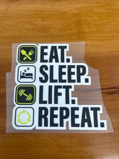 Lift Repeat - Iron on patch  - GYM MODE