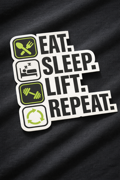 Lift Repeat - Iron on patch  - GYM MODE