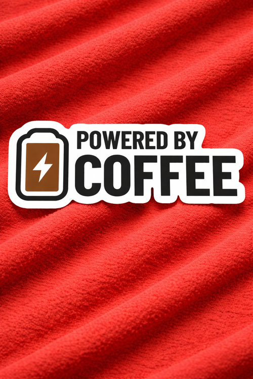 Powered by Coffee - Iron on Patch - Coffee