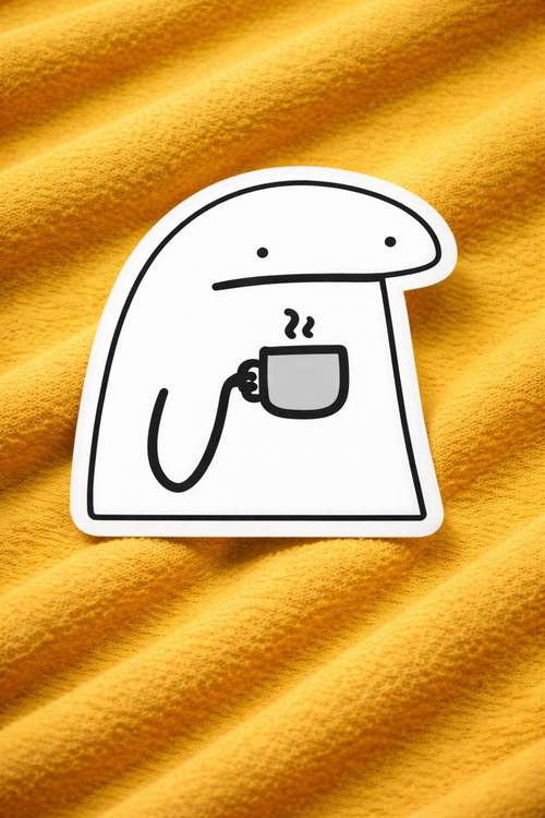 Spooky Sip Ghost - Iron on Patch - Coffee