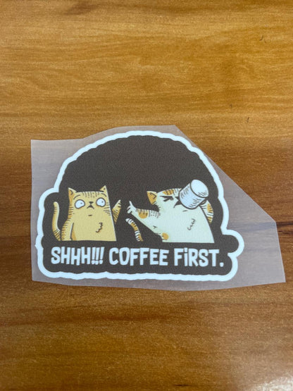Coffee First Cats - Iron on Patch - Coffee