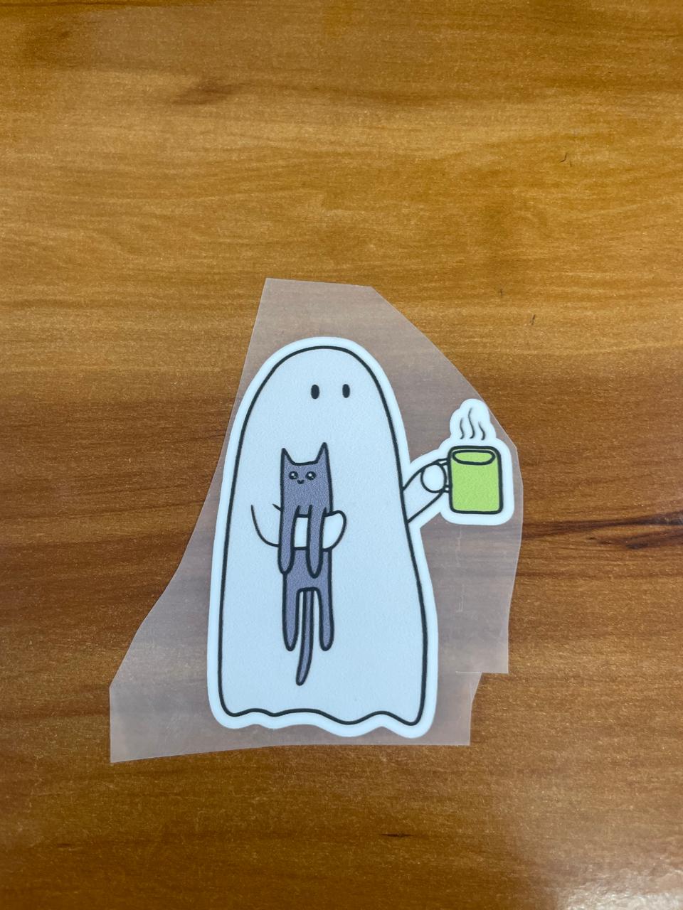 Ghost Needs Coffee - Iron on Patch - Coffee