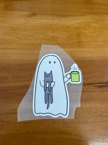 Ghost Needs Coffee - Iron on Patch - Coffee